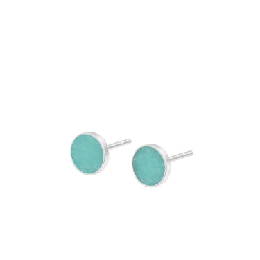 Boucles d'oreilles avec Chrysoprase Turquoise en Argent