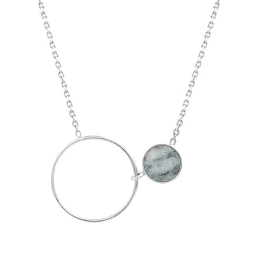 Collier en Argent de Cercle et de Dolomite Picasso Grise