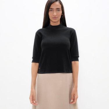 Doha - High Neck Top - Black