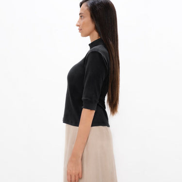 Doha - High Neck Top - Black