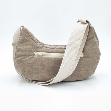 Sac demi-lune Gisèle coton brossé beige