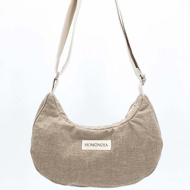 Sac demi-lune Gisèle coton brossé beige