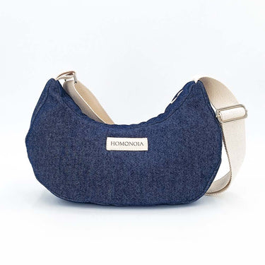 Sac demi-lune Gisèle en denim brut