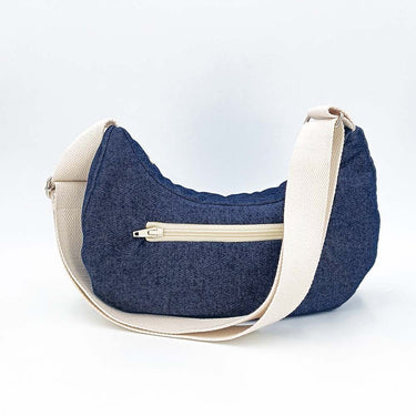 Sac demi-lune Gisèle en denim brut