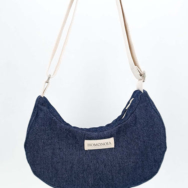 Sac demi-lune Gisèle en denim brut