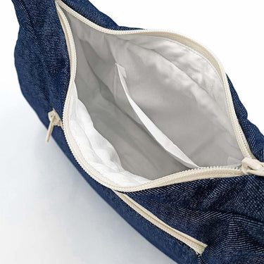 Sac demi-lune Gisèle en denim brut