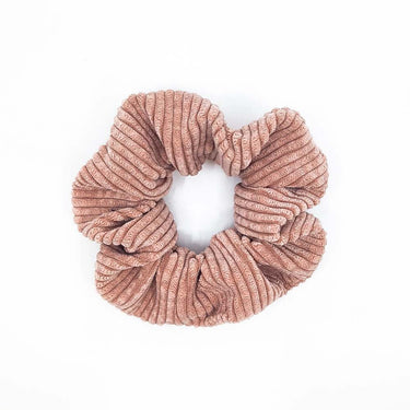 Scrunchie velours côtelé rose