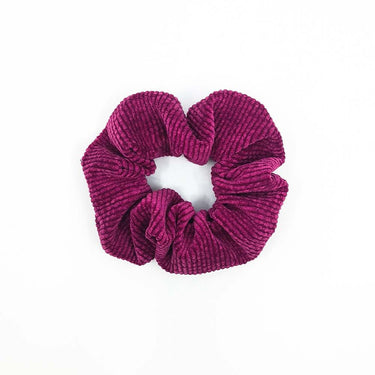 Scrunchie velours côtelé rose passion