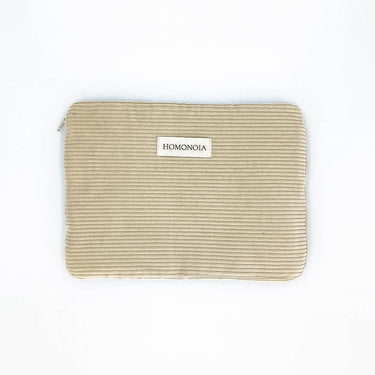 Housse tablette velours cotelé beige