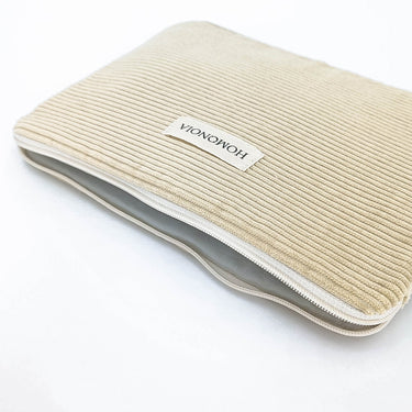 Housse tablette velours cotelé beige