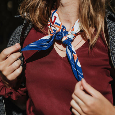 Foulard caneva bleu