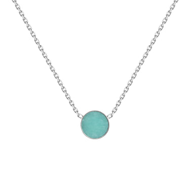 Collier avec Chrysoprase Turquoise en Argent