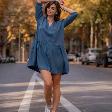 Robe bleue Roma - Bleu bord de mer