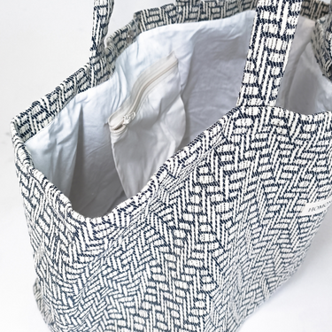 Sac cabas jacquard noir et blanc