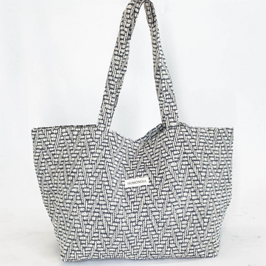 Sac cabas jacquard noir et blanc