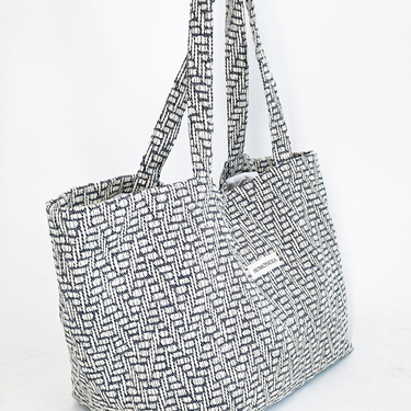 Sac cabas jacquard noir et blanc